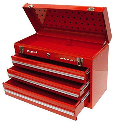 Homack MFG HOMRD00203200 Homack MFG H2PRO RD00203200 20-Inch 3 Drawer Friction Toolbox, Red