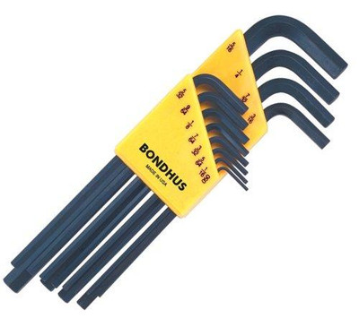Bondhus BND12136 12136 Set of 12 Hex L-wrenches, Long Length, sizes .050-5/16-Inch