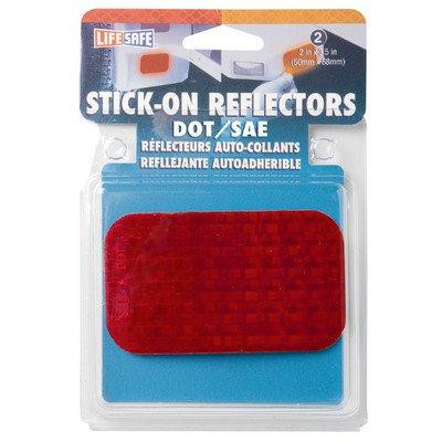 Incom MFG INCRE7071 Incom RE7071 DOT Red 2" x 3.5" High Visibility Reflective Stick On Reflector (2 pack)