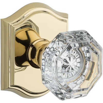 Baldwin HDCRYTAR003 Reserve Half Dummy Crystal Knob And Traditional Arch Rose Lifetime Brass Finish