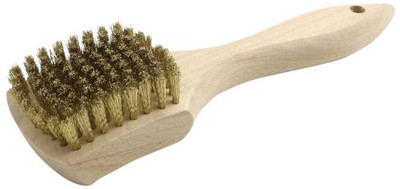 Brush Research BRMB61 Stiff Scrub Block Brush with Paddle Handle, Brass, 8-7/8" Overall Length, 5/8" Trim Length (Pack of 1).