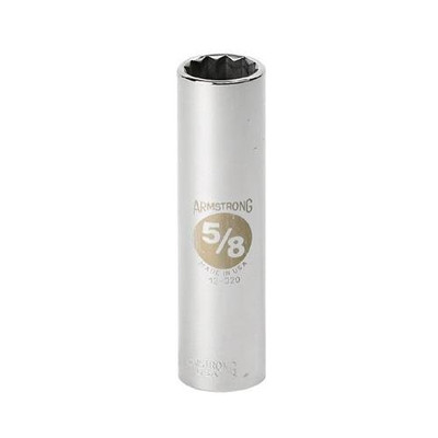 Armstrong ARM12-222 1/2" Dr. Deep Sockets - 1/2" dr socket 11/16" opg 6-pt deep.