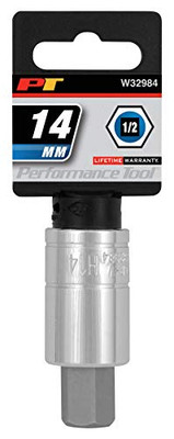 WILMAR WLMW32984 Performance Tool 1/2" Drive Hex Bit Socket, 14mm
