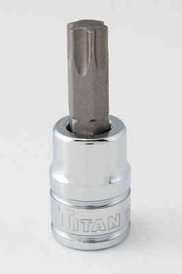 Titan TIT68950 Torx Bit Socket, 3/8" Drive, T50, Chrome