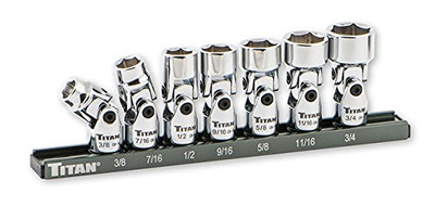 Titan TIT17411 7 Piece SAE 3/8" Dr. Universal Socket Set