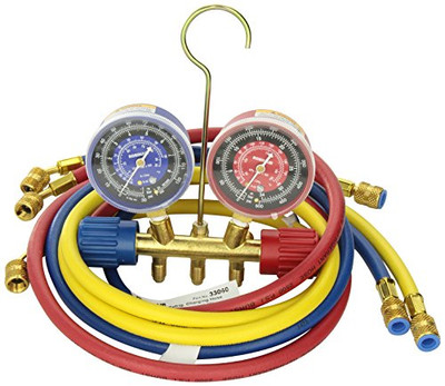 Robinair ROB40169 () Standard Side Wheel Manifold Set - 60" Hoses, 1/4" Fittings