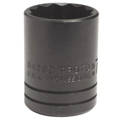 Proto PRO5440B Socket, 1/2" Drive, 1-1/4", 12 Point, Shallow, Black Oxide Finish Proto INDUSTRIAL