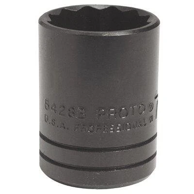 Proto PRO5416B Socket, 1/2" Drive, 1/2", 12 Point, Shallow, Black Oxide Finish Proto INDUSTRIAL