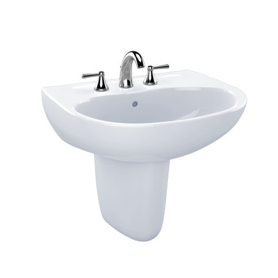 Toto LHT241.8G#01 Toilets Supreme Wall Mount Lavatory Wall Mount Lavatory W/ Sanagloss & 8 Inch Centers - Cotton (contains Lt241.8g#01 + Ht242#01).