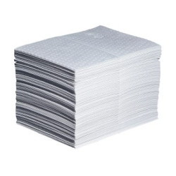 NEW PIG CORPORATION NPGMAT403 New Pig Oil Only Absorbent Mat Pad, Heavyweight, 28 oz Absorbency, 20" L x 15" W, White, 100 Pads,