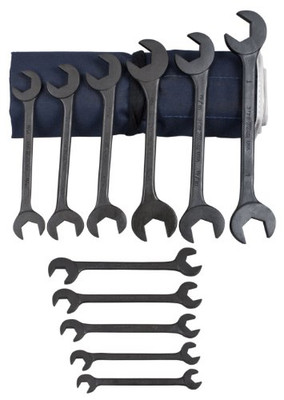 Martin Sprocket & Gear MRTBOB11K Martin Hydraulic Wrench Set, 11 Pieces ranging from 3/8" x 3/8" to 1" x 1" in Roll Bag, Industrial Black Finish