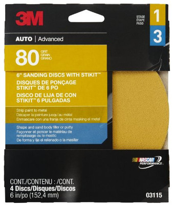 3M MMM3115 0 6" Medium Adhesive Backed Disc