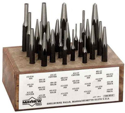 Mayhew MAY80040 Punch Set in Wood Box, 24-Piece