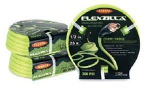 Legacy Manufacturing LEGHFZ1225YW3 Flexzilla Air Hose, 1/2 in. x 25 ft., 3/8 in. MNPT Fittings, Heavy Duty, Lightweight, Hybrid, ZillaGreen -