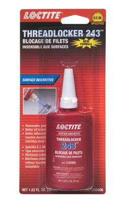 Loctite Coproration LCT1330906 Loctite 243 Medium Strength Surface Insensitive Threadlocker, 36-milliliter Tube