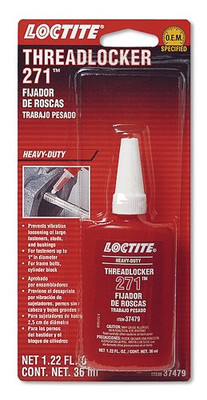 Loctite Coproration LCT37479 Loctite 271 Red Heavy Duty Threadlocker Bottle, 36-milliliter