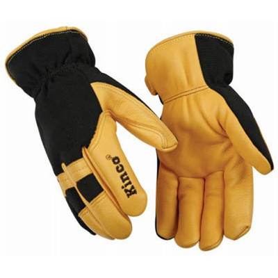 Kinco International KIN101HKM Kinco 101HK-M-1 Grain deerskin palm, Finger tips & knuckles, Form fitting spandex fabric back, Heatkeep thermal lining, Size: M