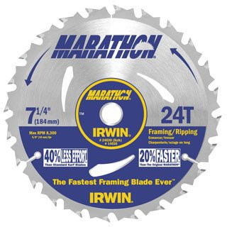 Vise Grip HAN24030 (60 Pack) Irwin Marathon 7-1/4-Inch 24 Tooth ATB Framing and Ripping Saw Blade with 5/8-Inch and Diamond Knockout Arbor