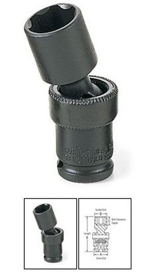 Grey Pneumatic GRE909UMS 1/4" Surface Drive x 9mm Standard Universal