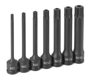 Grey Pneumatic GRE1247ST 3/8" Dr. 7 Pc. Tamper Proof Triple Sq. Dr. Set - 4" Length