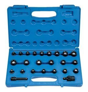 Grey Pneumatic GRE1224G 24 Piece 3/8" Drive Standard Length Fractional and Metric Magnetic Impact Socket Set