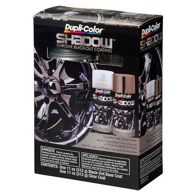 SHERWIN WILLIAMS DUPSHD1000 Dupli-Color Chrome Black-Out Coating Black/Clear 11 Oz. 2-Can Aerosol Kit