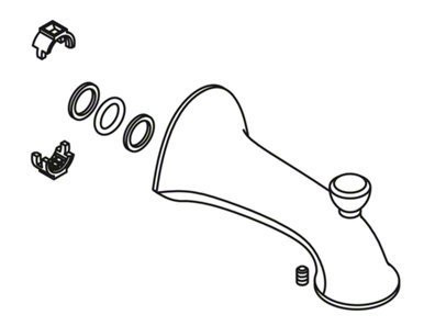 Kohler 1171718-CP 1171718 Replacement Diverter Tub Spout Only, Polished Chrome