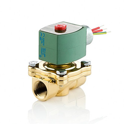 ASCO 77044 8210G003-120/60,110/50 Brass Body Pilot Operated General Service Solenoid Valve, 3/4" Pipe Size, 2-Way Normally Closed, Nitrile Butylene Sealing, 3/4" Orifice, 6.5 Cv Flow, 120V/60 Hz, 110V/50 Hz