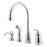 Pfister GT26-4CBC Avalon 1-Handle Kitchen Faucet with Side Spray and Soap Dispenser