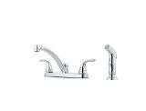 Pfister G135-8000 G1358000 Pfirst Two Handle Kitchen Faucet with Spray, Chrome
