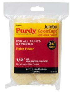 PURDY 1030831  Jumbo Mini Golden Eagle Roller Replacements, 2-Pack, 4-1/2 inch x 1/2 inch nap