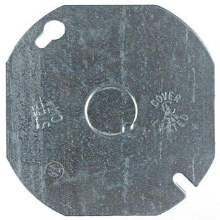 THOMAS & BETTS 621251 Steel City 54C6 Outlet Box Cover, Octagon, Flat, Blank, 4-Inch Diameter, Galvanized, 50-Pack