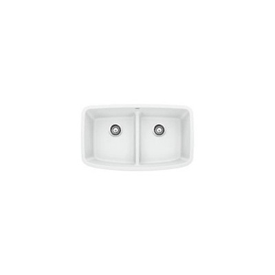 Blanco 442199  Valea 2.0 Low Divide 32x19 White Valea Equal Double Bowl with Low-Divide, White