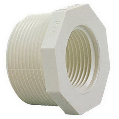 "Nibco" 439212 White PVC SCH 40 Reducing Hex Bushing, 1-1/2" x 1-1/4"