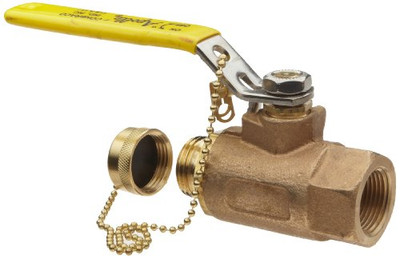 CONBRACO 70103HC Apollo 70-100-HC Series Bronze Ball Valve, Two Piece, Inline, Lever, 1/2" NPT Female x 3/4" Hose