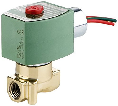 ASCO 8262H232 -120/60,110/50 Brass Body Direct Acting General Service Solenoid Valve, 1/4" Pipe Size, 2-Way Normally Closed, Nitrile Butylene Sealing, 340 psi Maximum Air Operating Pressure, 1/8" Orifi