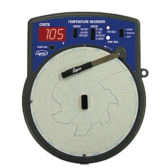 Supco CR87BC Celsius Temperature Circular Chart Recorder, 6" Chart Diameter, 110-120V Voltage