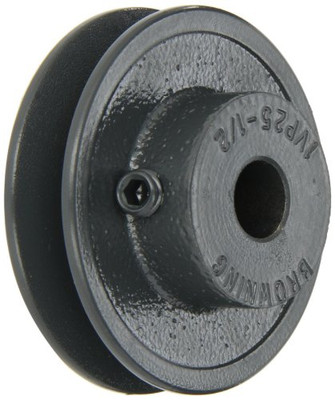 Browning 1VP25X1/2 Variable Pitch Sheave, 1 Groove, Finished Bore, Cast Iron Sheave, for 3L Section Belt