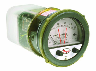 Dwyer Instruments A3000-00 Dwyer Photohelic Series A3000 Pressure Switch/Gauge, Range 0-0.25"WC