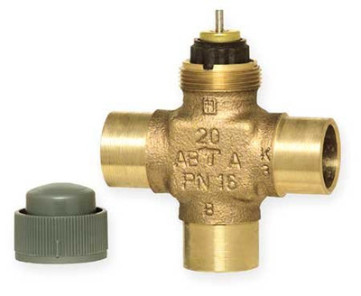 Honeywell V5853A2063 Three-Way Sweat Valve, 3/4 In, 4.9 Cv