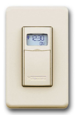 Intermatic EI500WC Electronic In-Wall Switch Timer, 10000 Cycle, 24 Hr, Plastic, Light, Almond