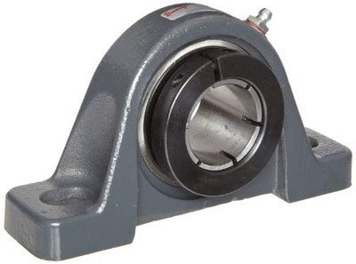 Browning VPB-227 Pillow Block Ball Bearing, 2 Bolt, Non-Expansion Type, BOA Concentric Lock, Contact and Flinger Seal, Cast Iron, Inch, 1-11/16" Bore, 2-1/8" Base To Center Height, 5-21/32" Bolt Hole Spacing Width