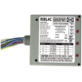 Functional Devices RIBL4C ENCLOSED RELAYS 10 AMP 3SPST-NO+1 SPDT 10-30VAC/DC