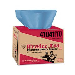 Kimberly Clark KIM-41041 WYPALL X80 Wipers, Brag Box, HYDROKNIT, 12 1/2 x 16 4/5, 160 Wipers/Carton by (Catalog Category: Office Maintenance, Janitorial & Lunchroom / Cleaning Supplies)