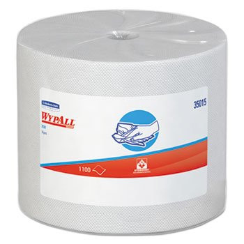 Kimberly Clark KIM-35015 WYPALL X50 Wipers, Jumbo Roll, White, 9.8" W x 13.4" L, 1100 Sheet