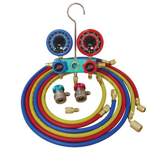 ATD Tools ATD-3696 Deluxe Dual Aluminum A/C Manifold Gauge Set.
