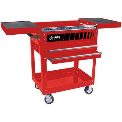 Sunex SUU-8035R Compact Slide Top Utility Cart, Red.
