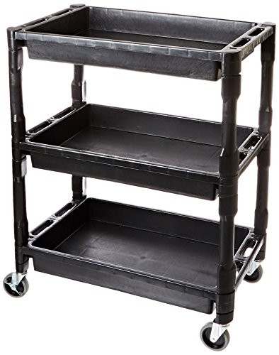 ATD Tools ATD-7017 Heavy-Duty Plastic 3-Shelf Utility Cart.
