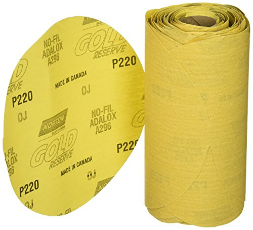Norton NTN-83820 662611- Gold Reserve 6" P220B PSA Disc Roll, (100 Discs/Roll).