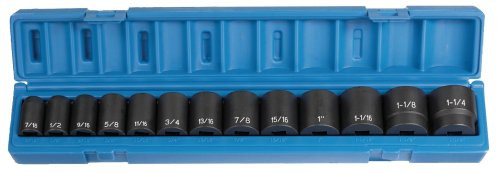 Grey Pneumatic GRY-1312 Corp 1/2'' Drive Standard Length Fractional Set - 13 Piece.
